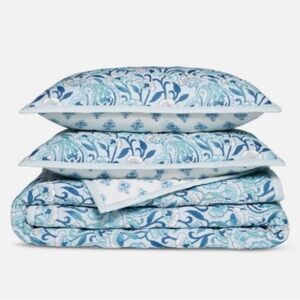 Aqua Home Reversible Printed Cotton Quilt Set, King